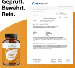 Kurkuma 95 % + Curcumin + Piperin + Vitamin C Vegan 120 Kapseln