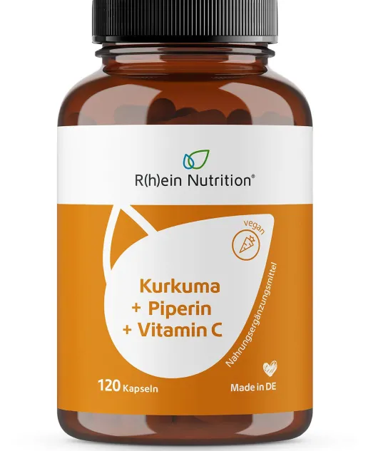 Kurkuma 95 % + Curcumin + Piperin + Vitamin C Vegan 120 Kapseln