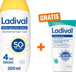 Ladival allergische Haut Sonnenschutz-Gel LSF 50+ 200 ml + gratis Ladival allergische Haut Apres Pflege Gel 50 ml