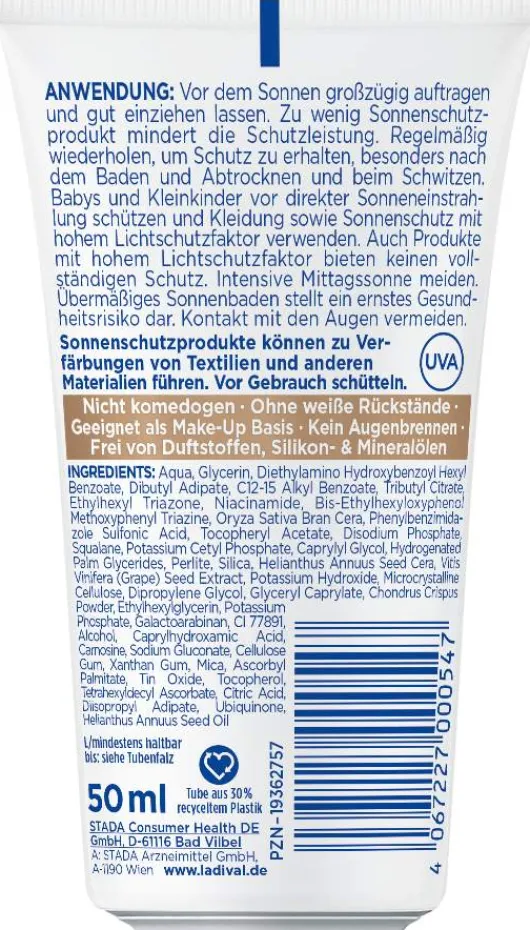 Ladival Anti-Pigmentflecken Sonnenschutz-Creme Gesicht LSF 50+ 50 ml