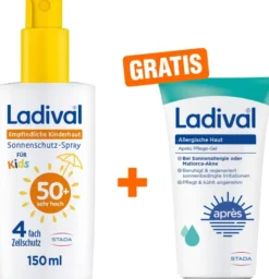 Ladival empfindliche Kinderhaut Spray LSF 50+ 150 ml + gratis allergische Haut Apres Pflege Gel 50 ml