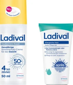 Ladival Hautbarriere Repair Sonnenschutz LSF 50+ 50 ml + gratis Ladival allergische Haut Apres Pflege-Gel 50 ml