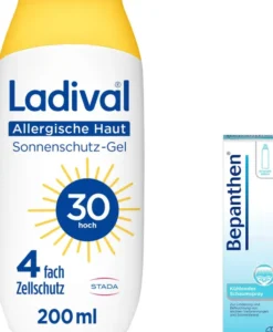 Ladival Sonnenschutz Gel Allergische Haut LSF 30 200 ml Gel + Bepanthen 75 ml kühlendes Schaumspray