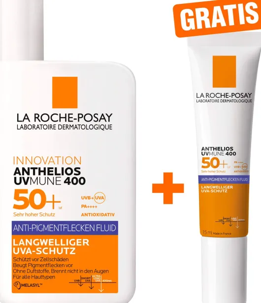 La Roche Posay Anthelios Anti-Pigment LSF 50 Fluid 50 ml + gratis Anthelios Anti-Pigment Fluid 15 ml