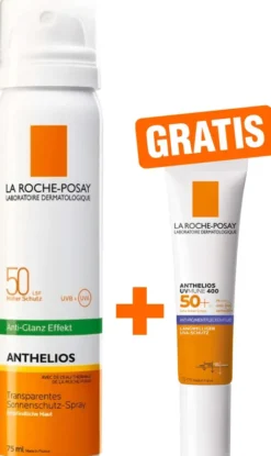 La Roche Posay Anthelios transparentes Gesichtsspray LSF50 75 ml + gratis La Roche Posay Anthelios Anti-Pigment 15 ml