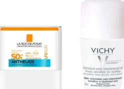 La Roche Posay Anthelios UV Air Stick LSF 50+ 9 g + gratis Vichy Deo Roll-on Anti Flecken 48h 50 ml