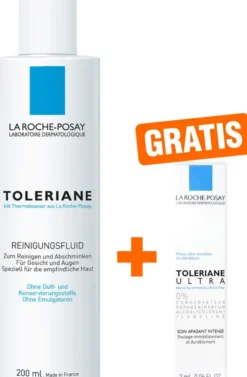 La Roche Posay Toleriane Reinigungsfluid 200ml + gratis Roche Posay Toleriane Dermallergo Augencreme 2 ml