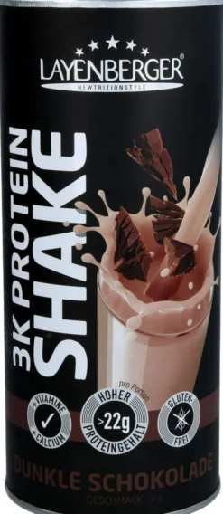 Layenberger 3k Protein Shake Dunkle Schokolade Pulver 396g