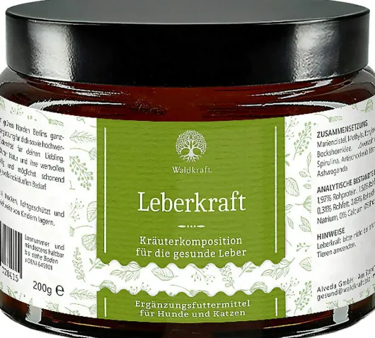 Leberkraft Kräuterkomposition 200 g Pulver für Hunde und Katzen