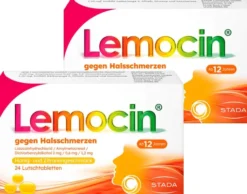 Lemocin gegen Halsschmerzen mit Honig-Zitronengeschmack 2 x 24 Lutschtabletten