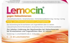Lemocin gegen Halsschmerzen mit Honig-Zitronengeschmack 24 Lutschtabletten