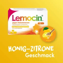 Lemocin gegen Halsschmerzen mit Honig-Zitronengeschmack 24 Lutschtabletten