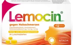 Lemocin gegen Halsschmerzen mit Honig-Zitronengeschmack 24 Lutschtabletten