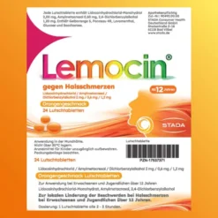 Lemocin gegen Halsschmerzen mit Orangengeschmack 24 Lutschtabletten