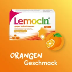 Lemocin gegen Halsschmerzen mit Orangengeschmack 24 Lutschtabletten