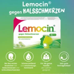 Lemocin gegen Halsschmerzen 20 Lutschtabletten