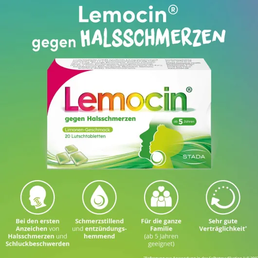Lemocin gegen Halsschmerzen 20 Lutschtabletten