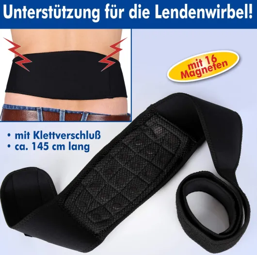 Lendenwirbelstütze mit 16 Magneten