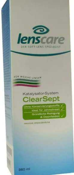 Lenscare Clearsept 380 ml + Behälter 1 Kombipackung