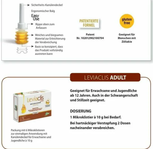 Leviaclis Erwachsene Klistiere bei Verstopfung 60 G