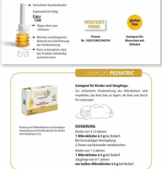 Leviaclis Kinder Klistiere bei Verstopfung 30 G