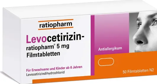 Levocetirizin Ratiopharm 5 mg 50 Filmtabletten