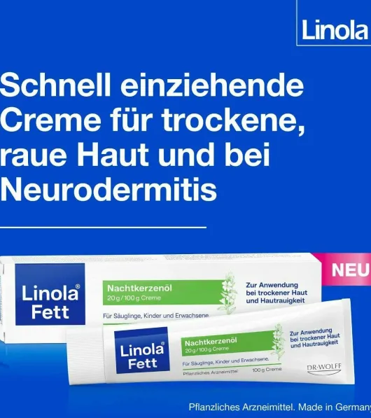 Linola Fett Nachtkerzenöl 20 g je 100 g 100 g Creme