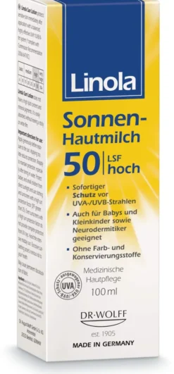 Linola Sonnen-Hautmilch Lsf 50 100 ml Lotion