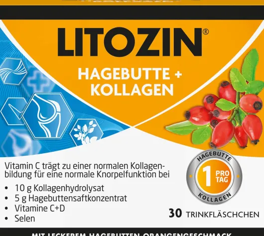 Litozin Hagebutte + Kollagen Trinkflasche 30 x 25 ml