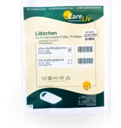 Lätzchen Erwachsene Folie Frottee Weiß Mit Klettband