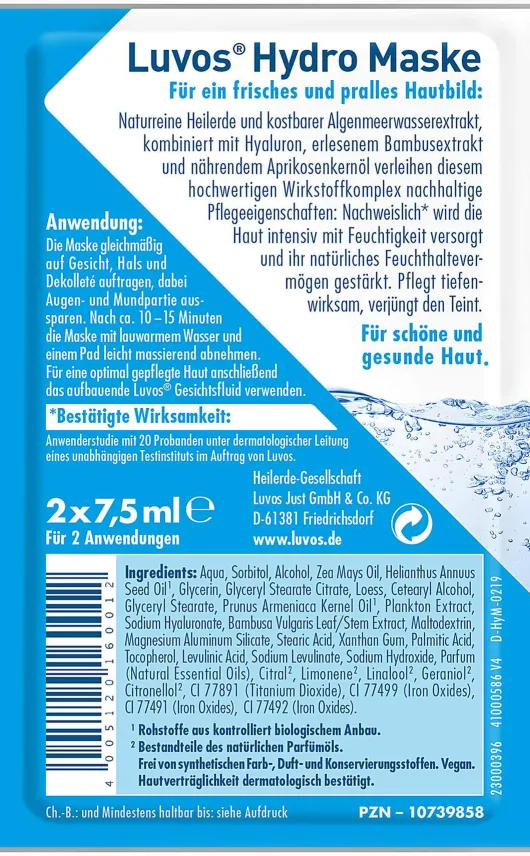 Luvos Naturkosmetik Heilerde Hydro Maske 2 X 7,5 ml