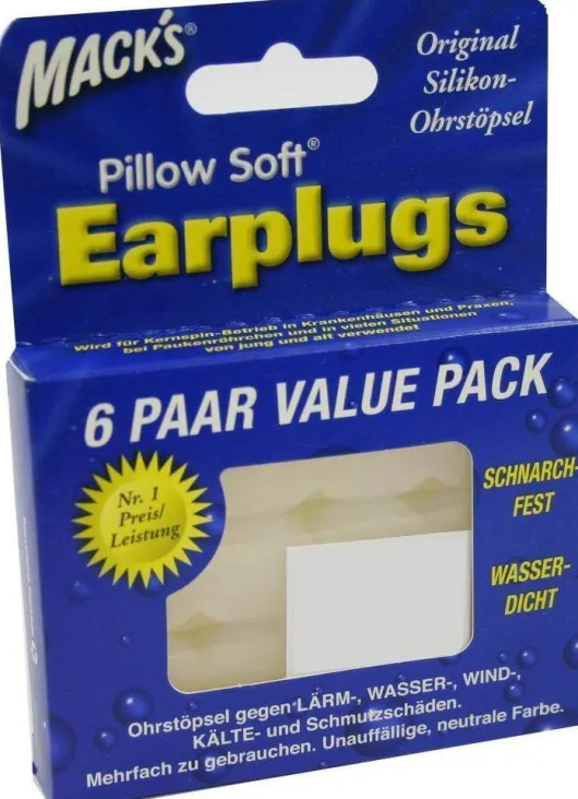 Macks Earpluggs 6 Paar Lärmschutz Ohrstöpsel