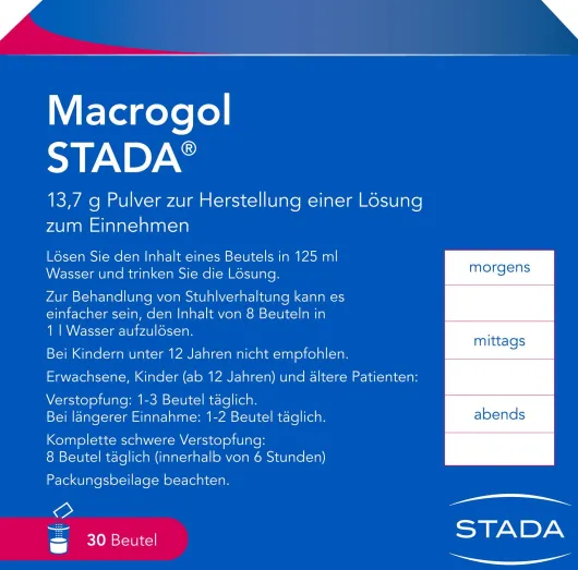 Macrogol Stada 13,7 G Pulver 30 Beutel