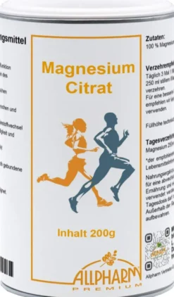 Magnesiumcitrat Pulver Premium Allpharm 200 g