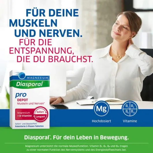 Magnesium Diasporal Pro DEPOT Muskeln und Nerven Tabletten 60 Stück