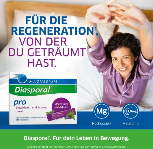 Magnesium Diasporal pro Einschlafen und erholen Direktgranulat 30 Sticks