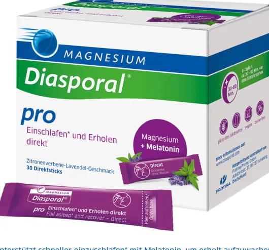 Magnesium Diasporal pro Einschlafen und erholen Direktgranulat 30 Sticks