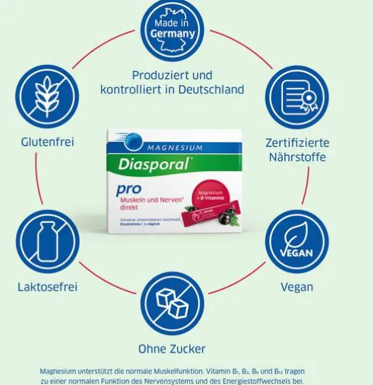 Magnesium Diasporal Pro Muskeln und Nerven direk Direktgranulat 90 Sticks