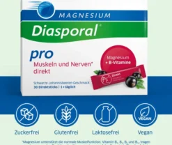 Magnesium Diasporal Pro Muskeln und Nerven direkt Direktgranulat 30 Sticks