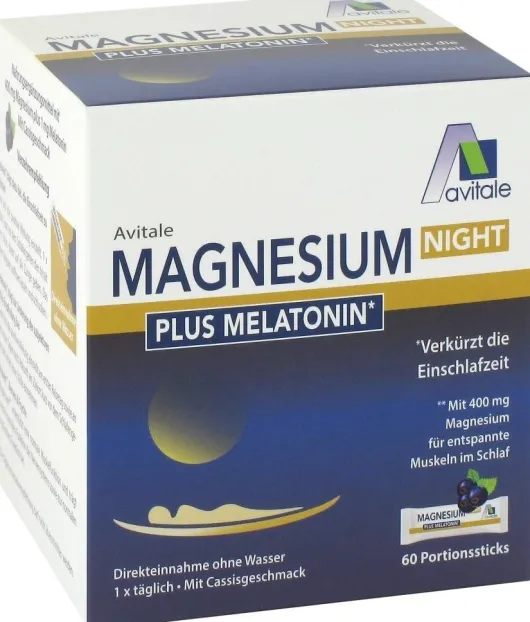 Magnesium Night plus Melatonin 60 Portionsbeutel