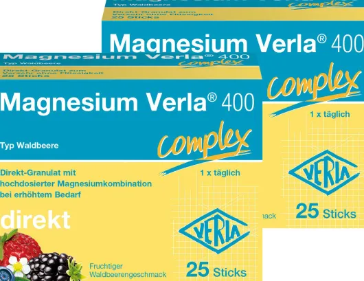 Magnesium Verla 400 Waldbeere Direkt-Granulat 2 x 25 Sticks