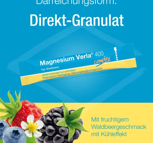 Magnesium Verla 400 Waldbeere Direkt-Granulat 25 Sticks