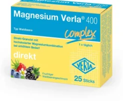 Magnesium Verla 400 Waldbeere Direkt-Granulat 25 Sticks