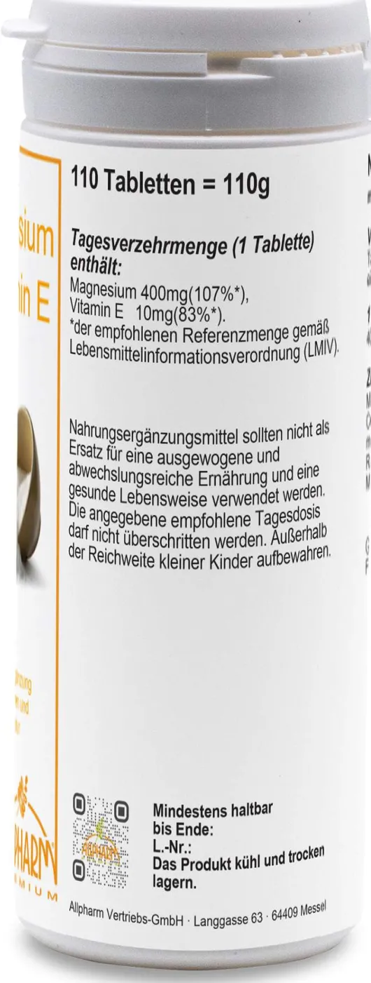 Magnesium 350 + Vitamin E Tabletten 110 Tabletten
