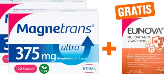 Magnetrans 375 mg Ultra 2 x 100 Kapseln + gratis Eunova VivaChrono 2 x 10 Tabletten