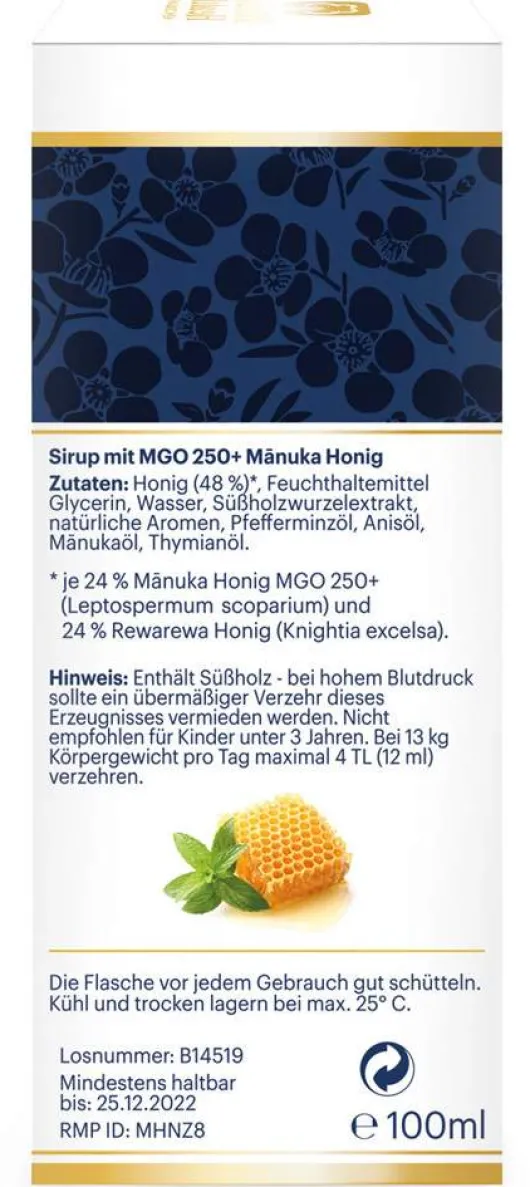 Manuka Health Mgo 250+ Manuka Honig Sirup 100 ml