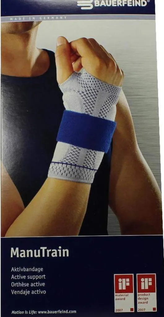 Manutrain Handgelenkbandage 4 Links Schwarz