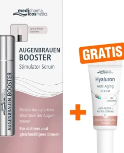 medipharma cosmetics Augenbrauen Booster 4 ml Flüssigkeit + gratis Hyaluron Anti - Aging Serum 5 ml