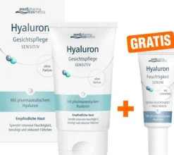 medipharma cosmetics Hyaluron Gesichtspflege sensitive 50 ml Creme + gratis Hyaluron Feuchtigkeit Serum 5 ml