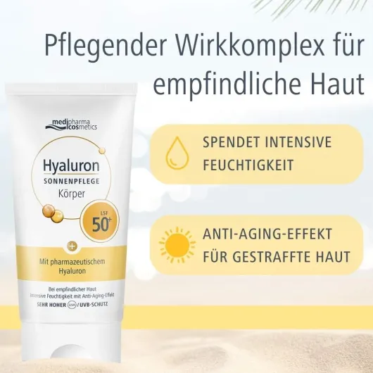 Medipharma Cosmetics Hyaluron Sonnenpflege Körper Lsf 50+ 150ml